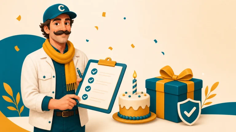 Casimario maskotu doğum günü casino bonusu şartlarını kontrol ediyor