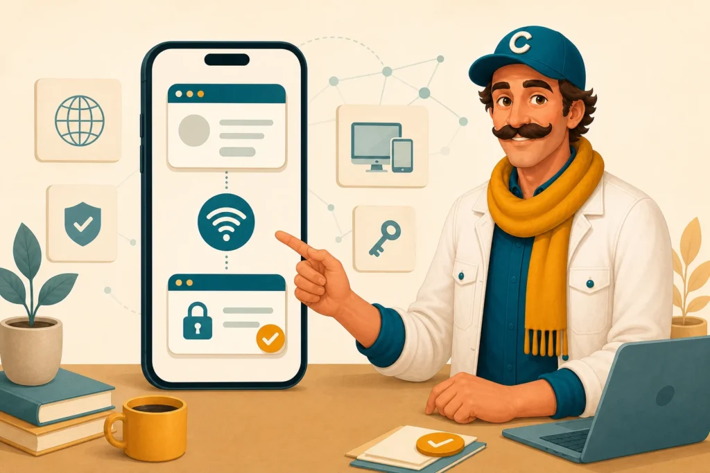 Casimario mobil giriş ve güvenli bağlantı kontrol rehberi